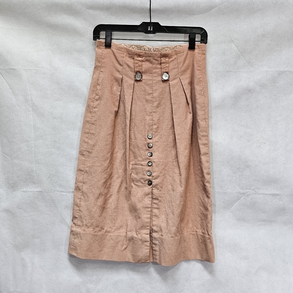 Handmade Corduroy Dusty Pink Midi Skirt See Measurements for Size